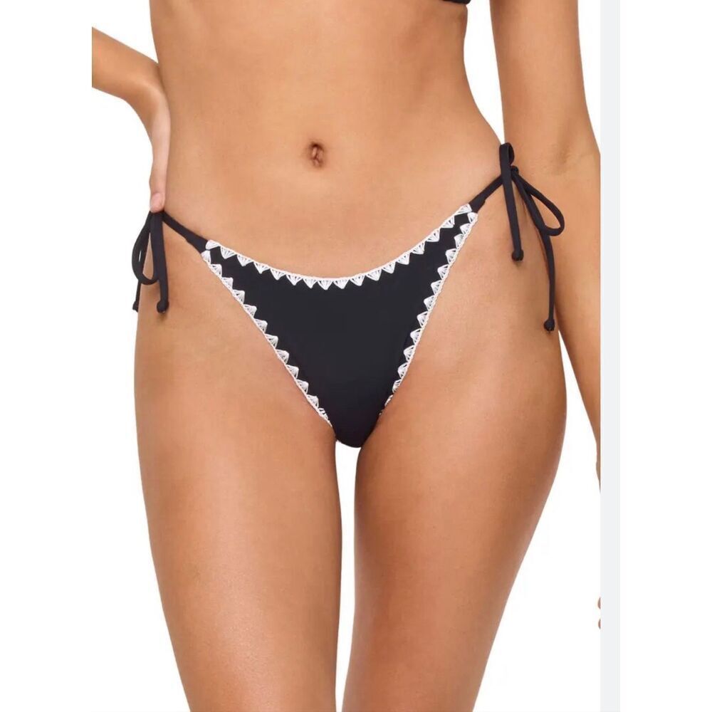 L*Space Zhara Classic Tie Side Bikini Bottom | Black in Large